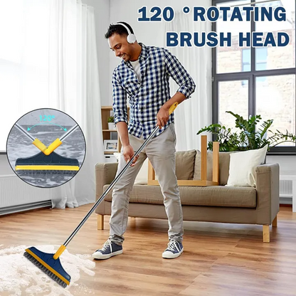3-in-1 Long Handle Floor Scrub Brush – Multi-Purpose Spin Cleaning Tool